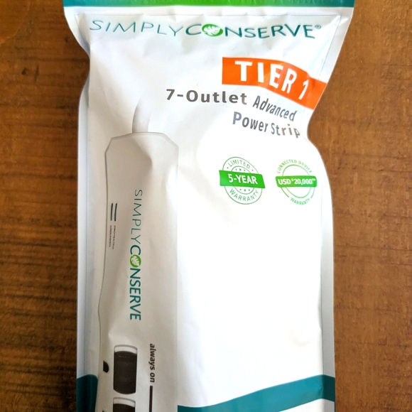 Simply Conserve Tier 1, 7-Outlet Advanced Power Strip - Picture 1 of 5